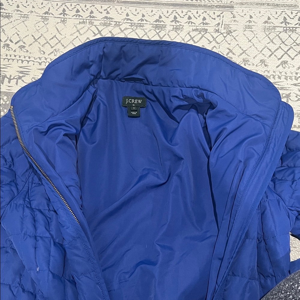 J.Crew Cobalt Blue Quilted Puffer Jacket Size Small Excellent Condition - Picture 5 of 8